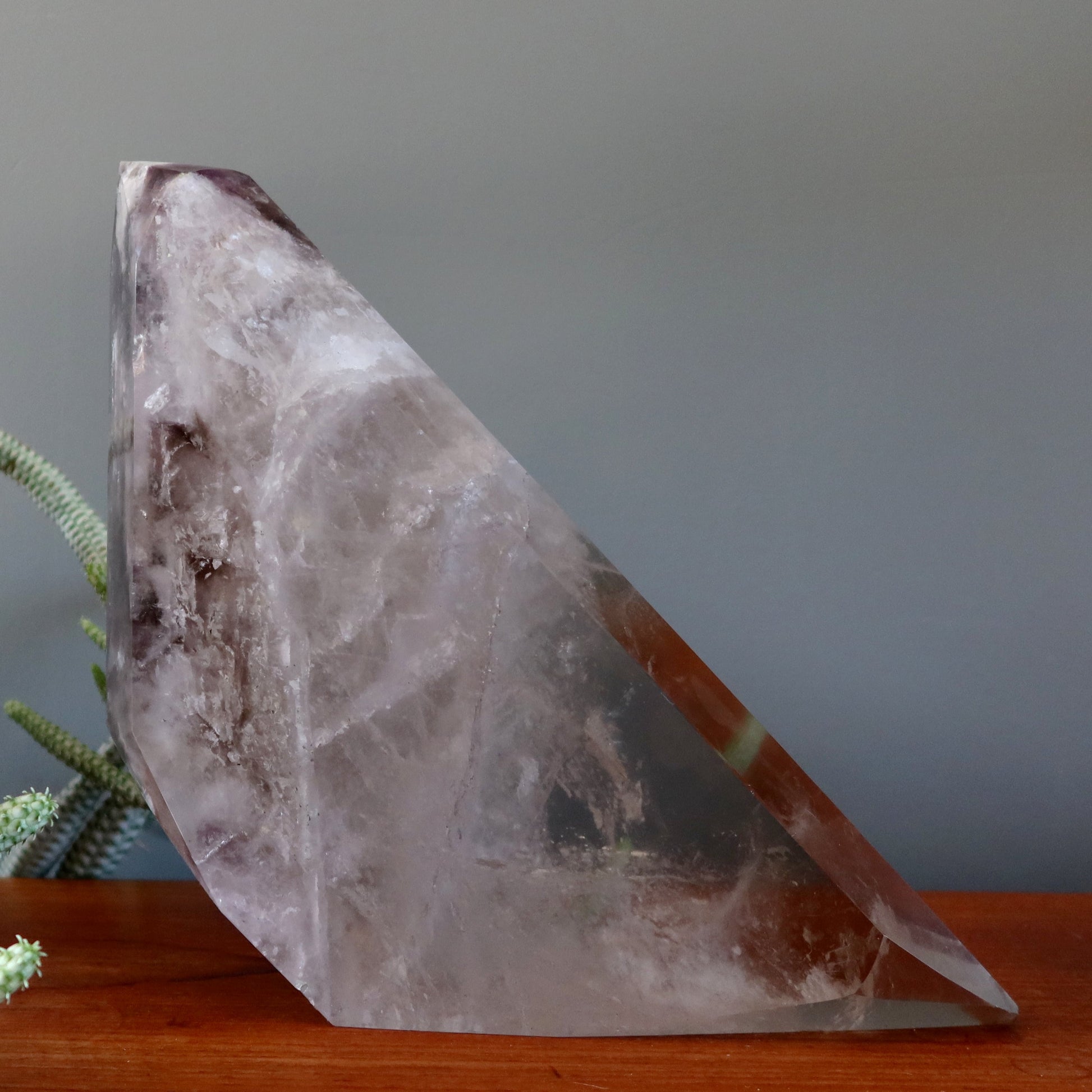 Quartz Showpiece Amethyst Smoky Crystal Trifecta 13.5 Inch –