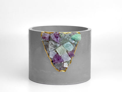 6" FLUORITE GEODE PLANTER – Small Geode Planter