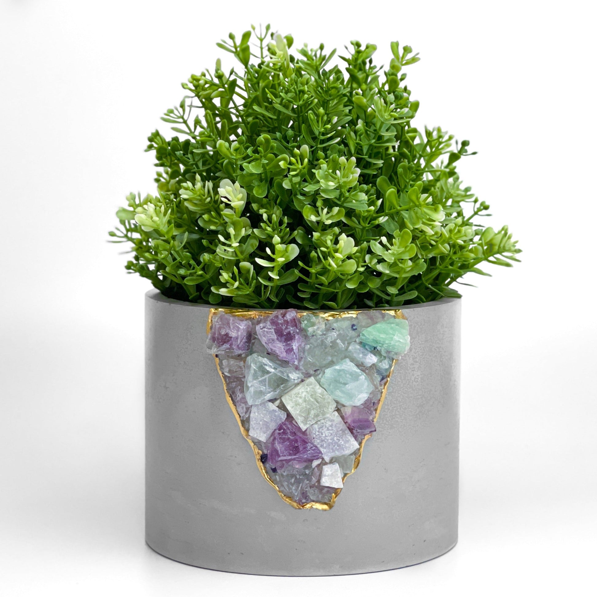 6" FLUORITE GEODE PLANTER – Small Geode Planter