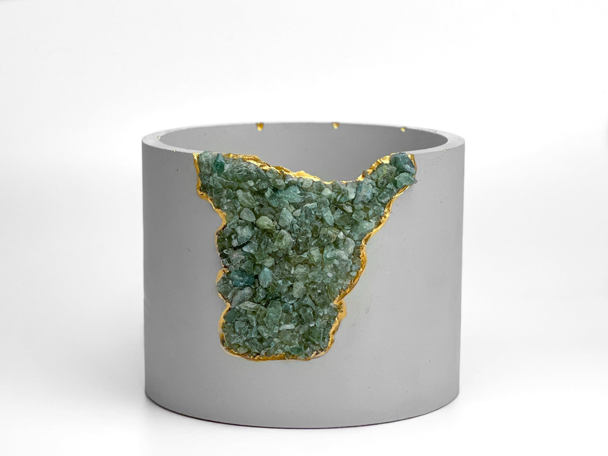 6" GREEN APATITE PLANTER – Small Geode Planter