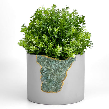 6" GREEN APATITE PLANTER – Small Geode Planter