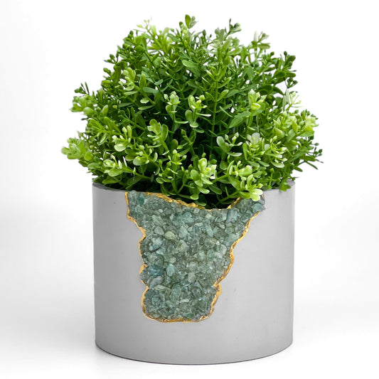 6" GREEN APATITE PLANTER – Small Geode Planter