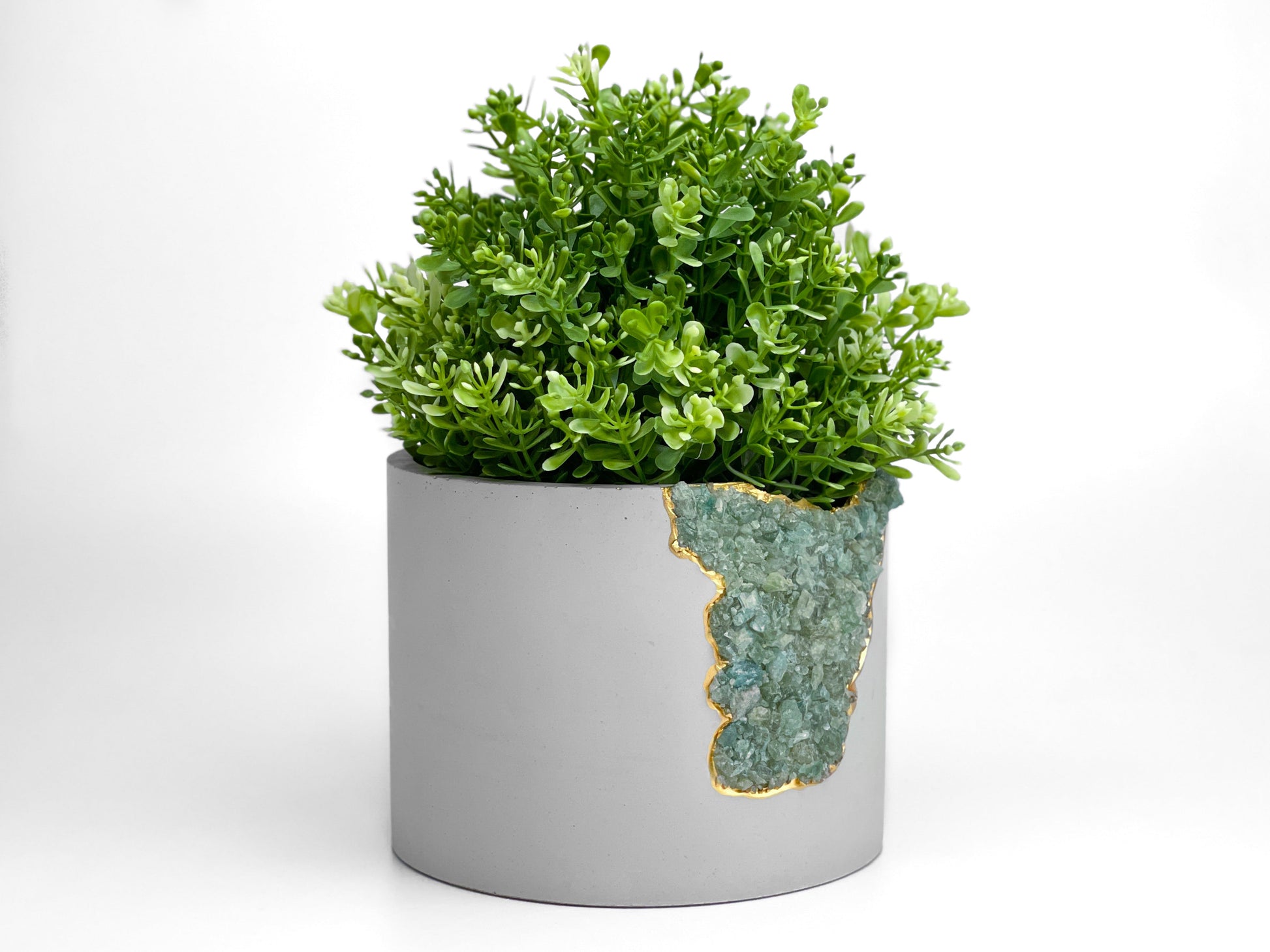 6" GREEN APATITE PLANTER – Small Geode Planter