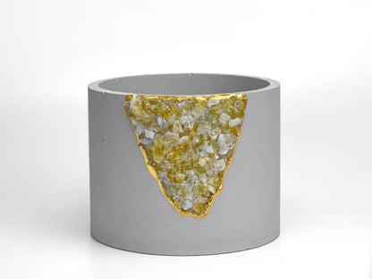 6 inch CITRINE PLANTER – Small Geode Planter