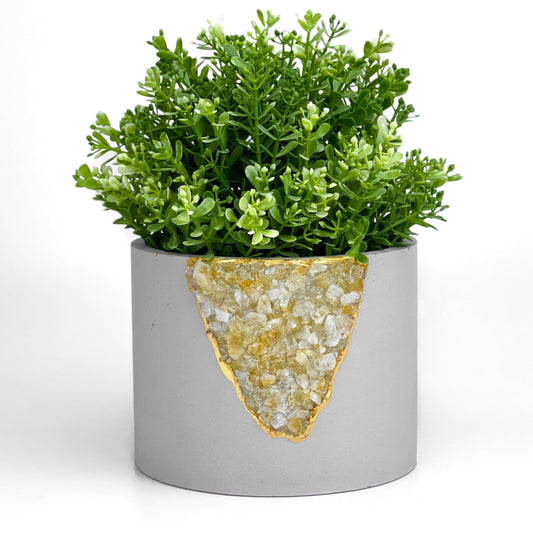 6 inch CITRINE PLANTER – Small Geode Planter