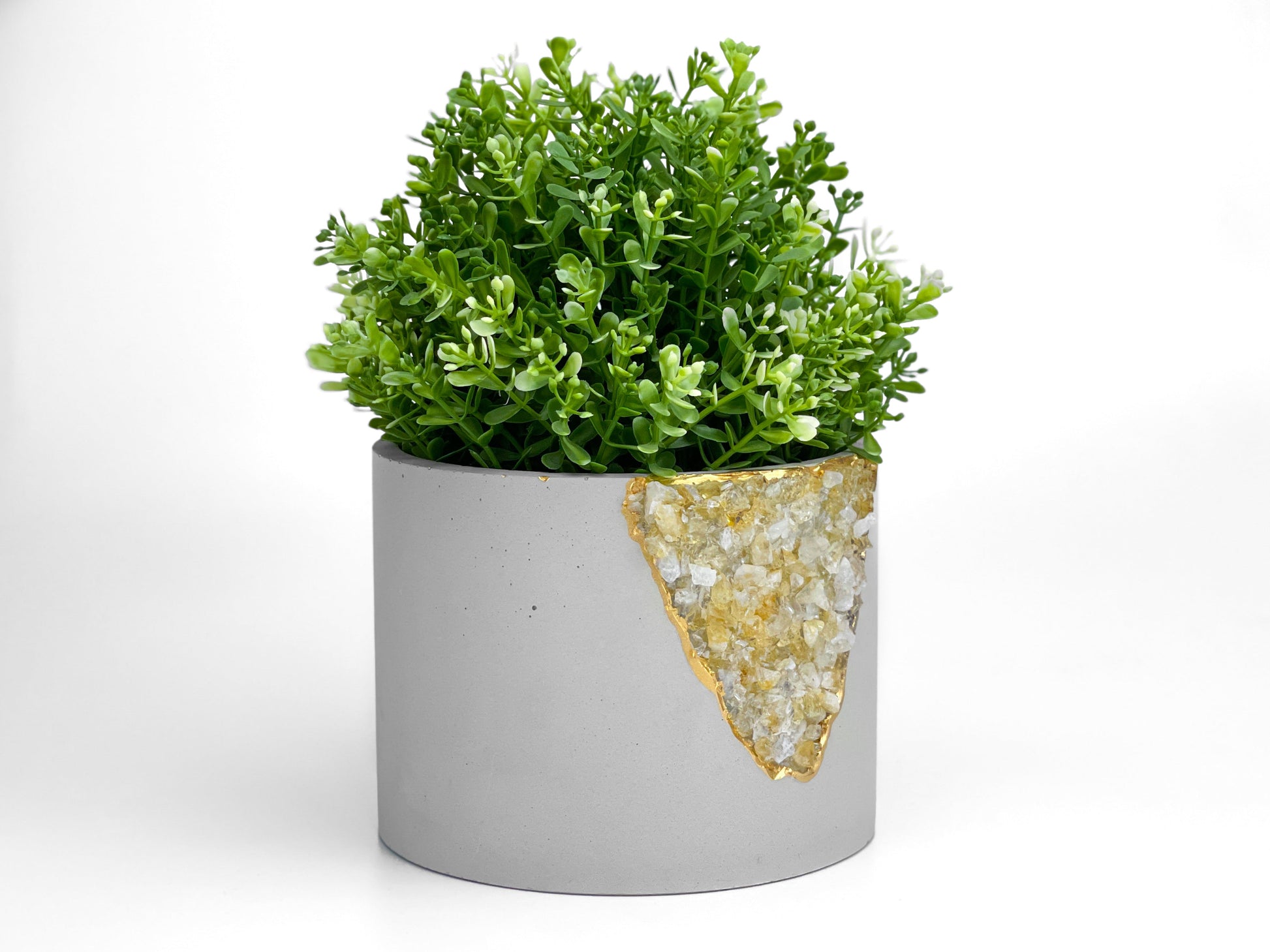 6 inch CITRINE PLANTER – Small Geode Planter