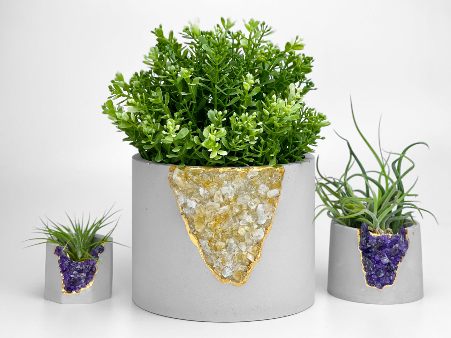 6 inch CITRINE PLANTER – Small Geode Planter