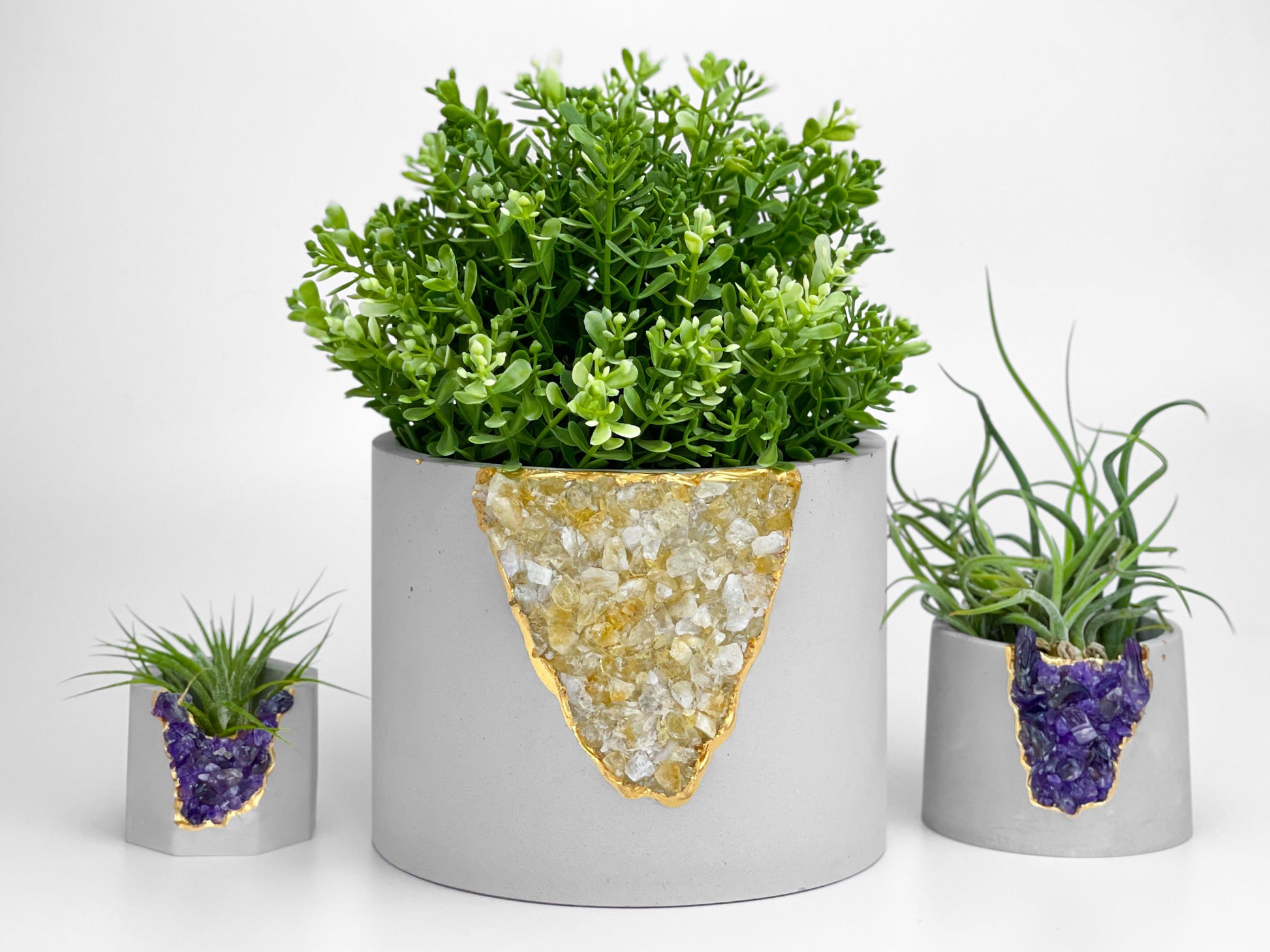 6 inch CITRINE PLANTER – Small Geode Planter