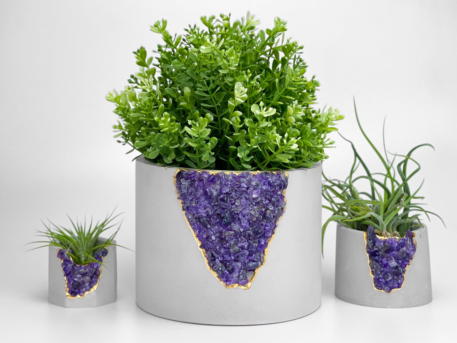 6 inch PLANTER AMETHYST – Small Geode Planter