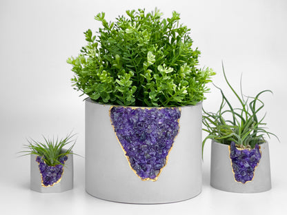 6 inch PLANTER AMETHYST – Small Geode Planter