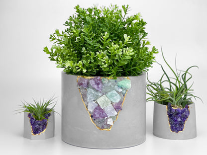 6" FLUORITE GEODE PLANTER – Small Geode Planter