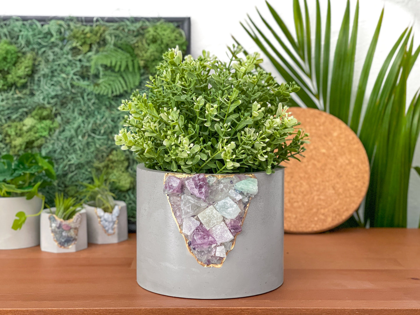 6" FLUORITE GEODE PLANTER – Small Geode Planter