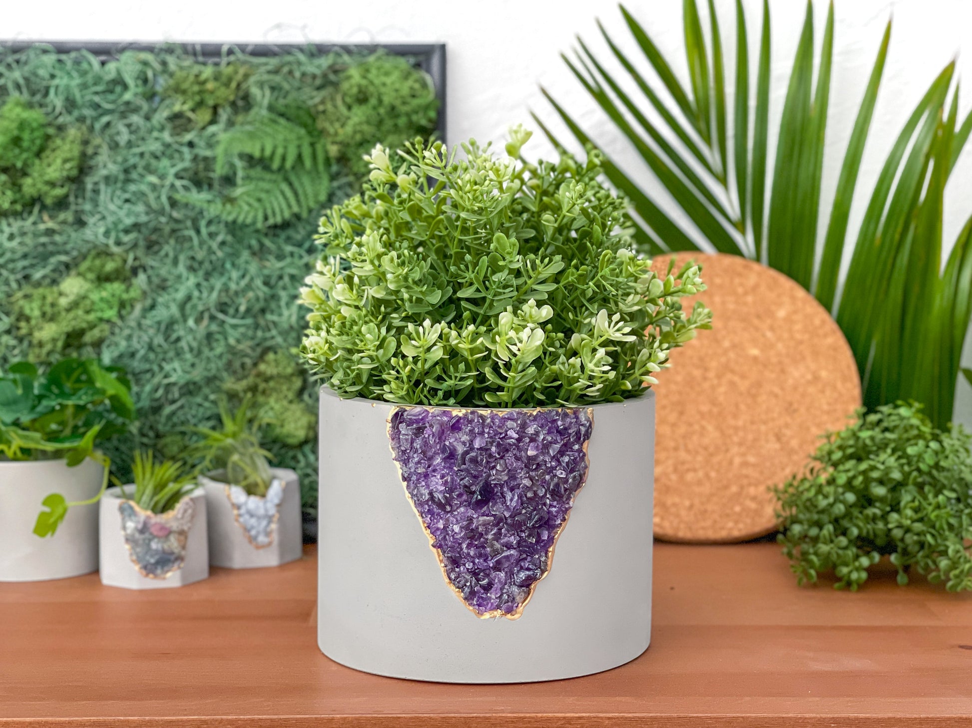 6 inch PLANTER AMETHYST – Small Geode Planter
