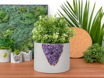 6 inch PLANTER AMETHYST – Small Geode Planter