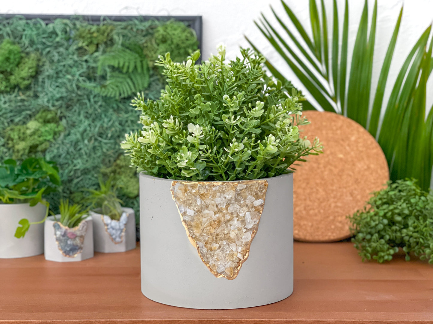 6 inch CITRINE PLANTER – Small Geode Planter