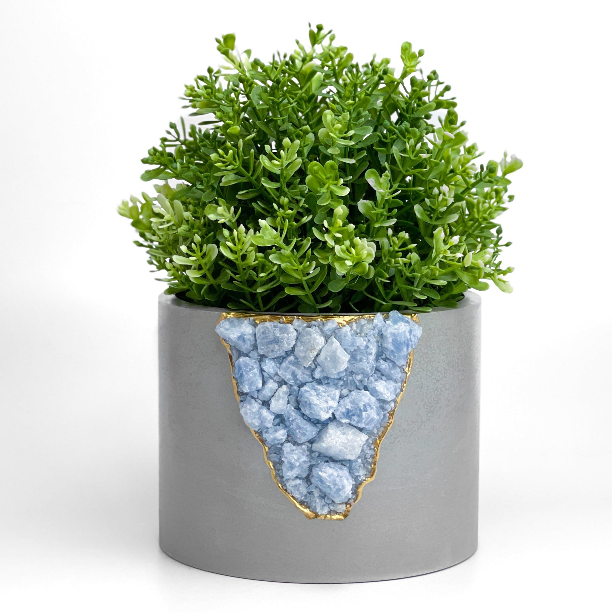 6" BLUE CALCITE PLANTER – Small Geode Planter