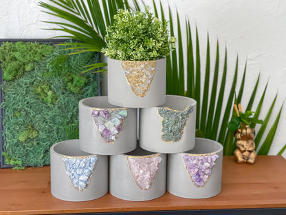 6" BLUE CALCITE PLANTER – Small Geode Planter