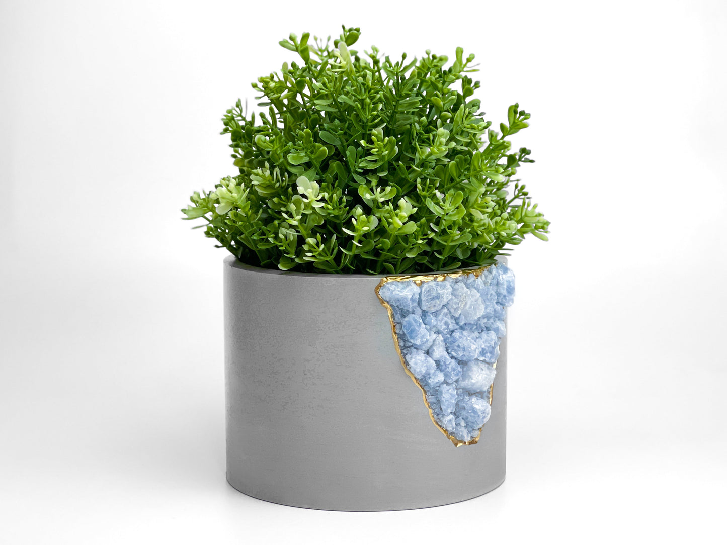 6" BLUE CALCITE PLANTER – Small Geode Planter