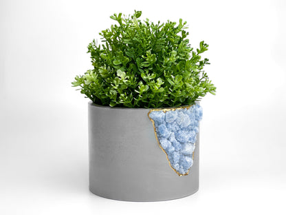 6" BLUE CALCITE PLANTER – Small Geode Planter
