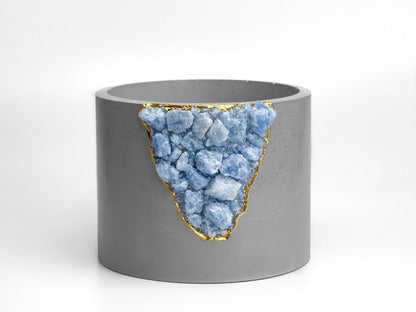 6" BLUE CALCITE PLANTER – Small Geode Planter