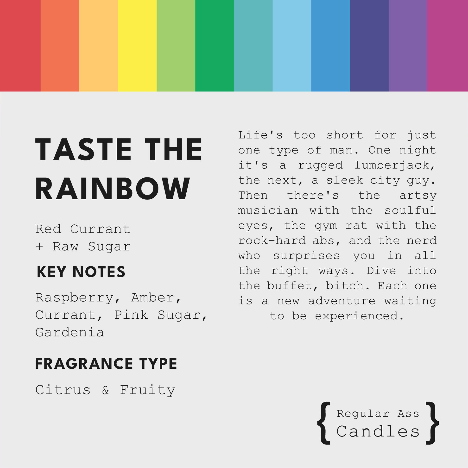 Taste the Rainbow, Red Currant + Pink Sugar 11oz Candle – Candles