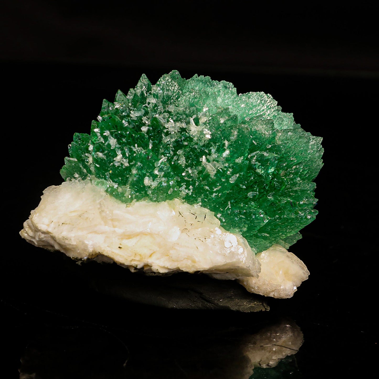 Rare Green Apophyllite with Heulandite Natural Mineral Specimen # B 6830