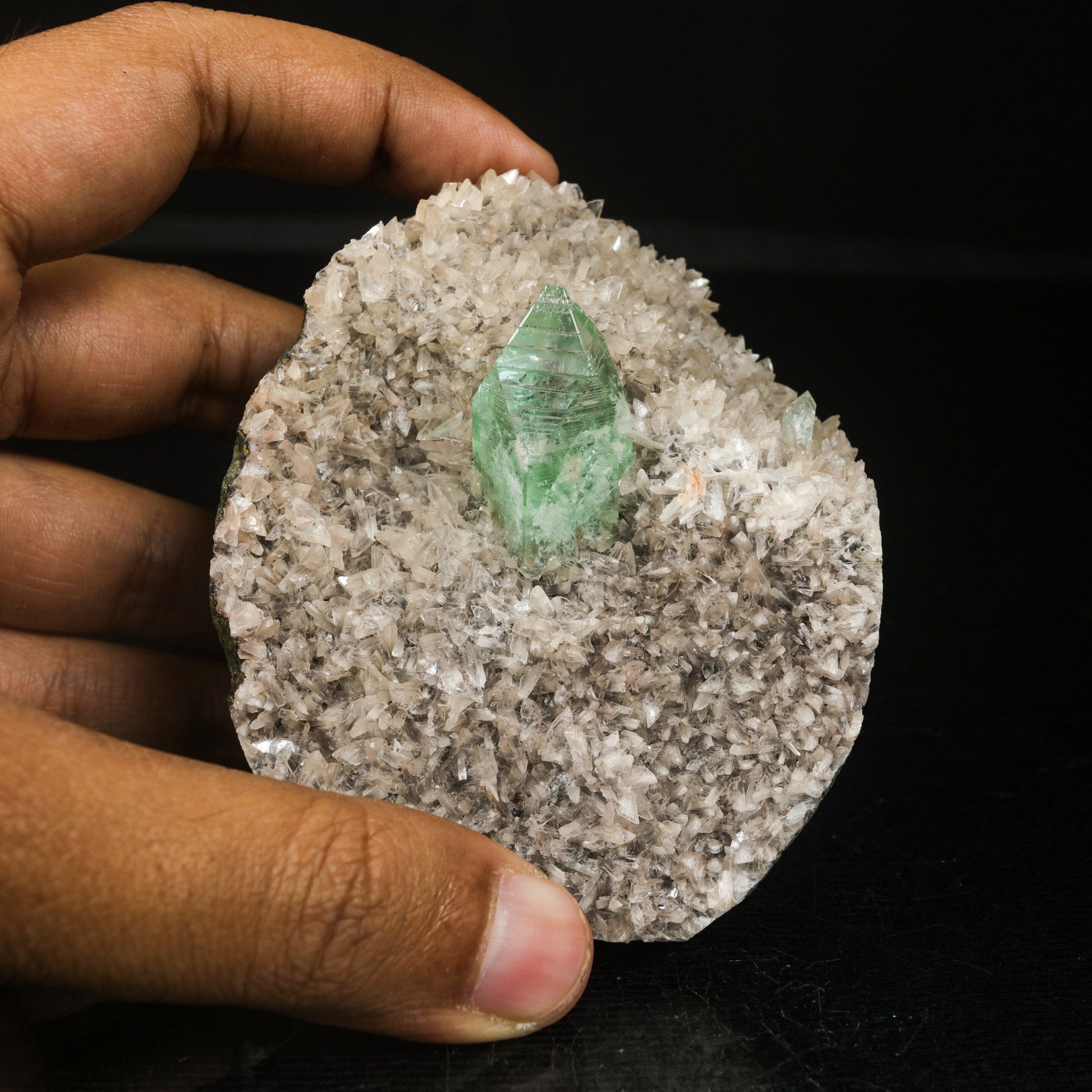Rare Green Apophyllite with Heulandite Natural Mineral Specimen # B 7054 – Apophyllite