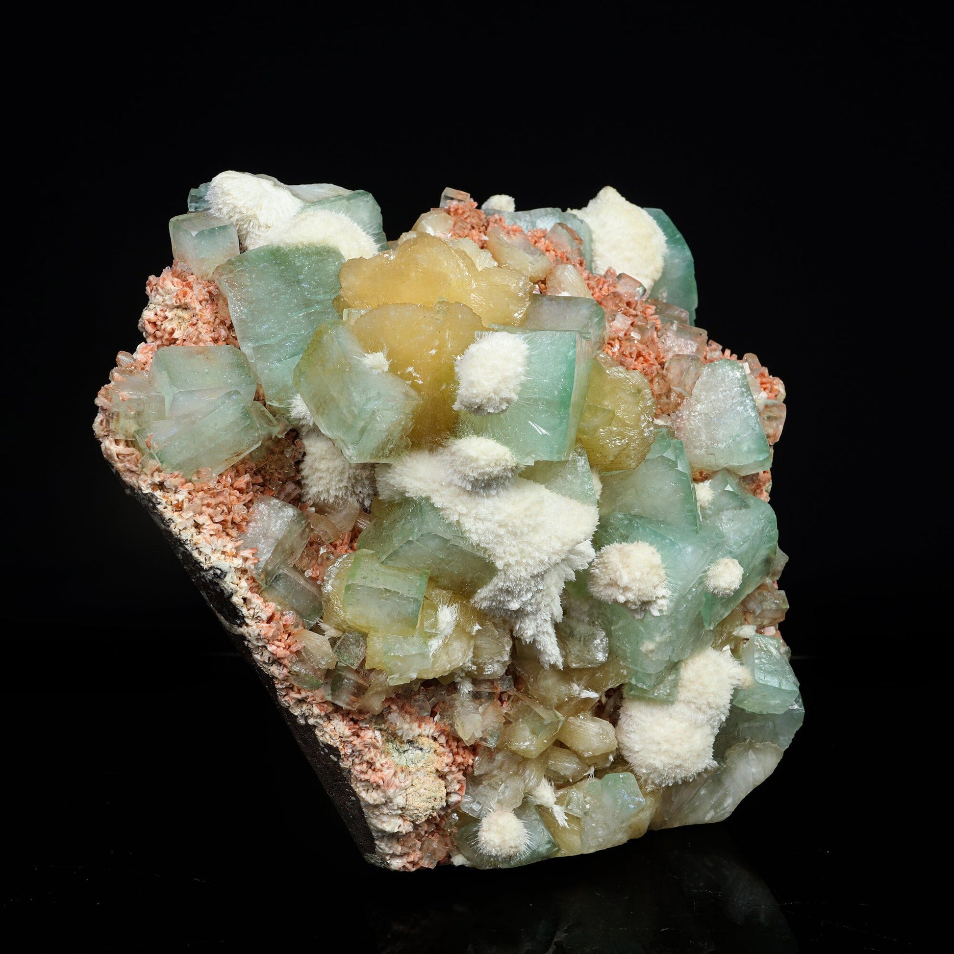 Rare Green Apophyllite with Heulandite Natural Mineral Specimen – Apophyllite