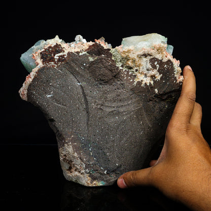 Rare Green Apophyllite with Heulandite Natural Mineral Specimen – Apophyllite