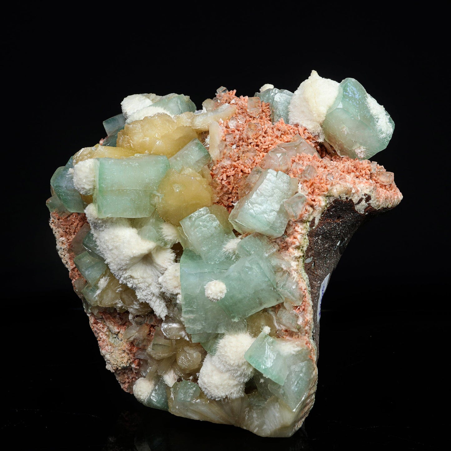 Rare Green Apophyllite with Heulandite Natural Mineral Specimen – Apophyllite