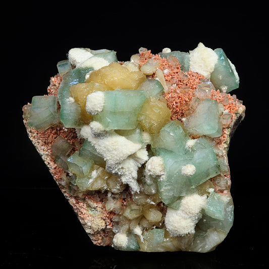 Rare Green Apophyllite with Heulandite Natural Mineral Specimen – Apophyllite