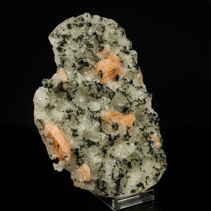 Rare green Julgoldite with pink stilbite Natural Mineral Specimen # B 6779