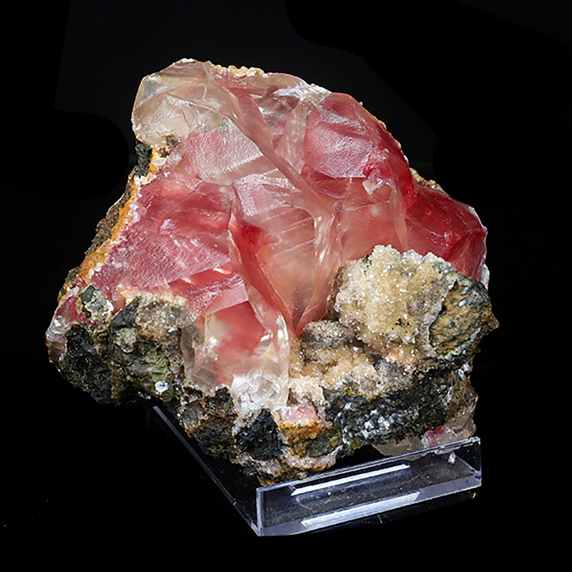 Moldy Raspberry Calcite with Mesolite Specimen – 632g India – Calcite