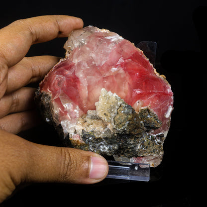 Moldy Raspberry Calcite with Mesolite Specimen – 632g India – Calcite