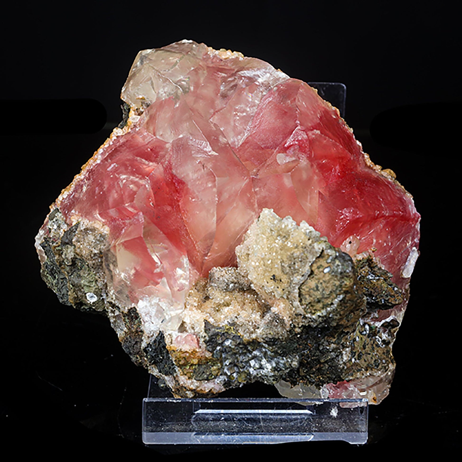 Moldy Raspberry Calcite with Mesolite Specimen – 632g India – Calcite