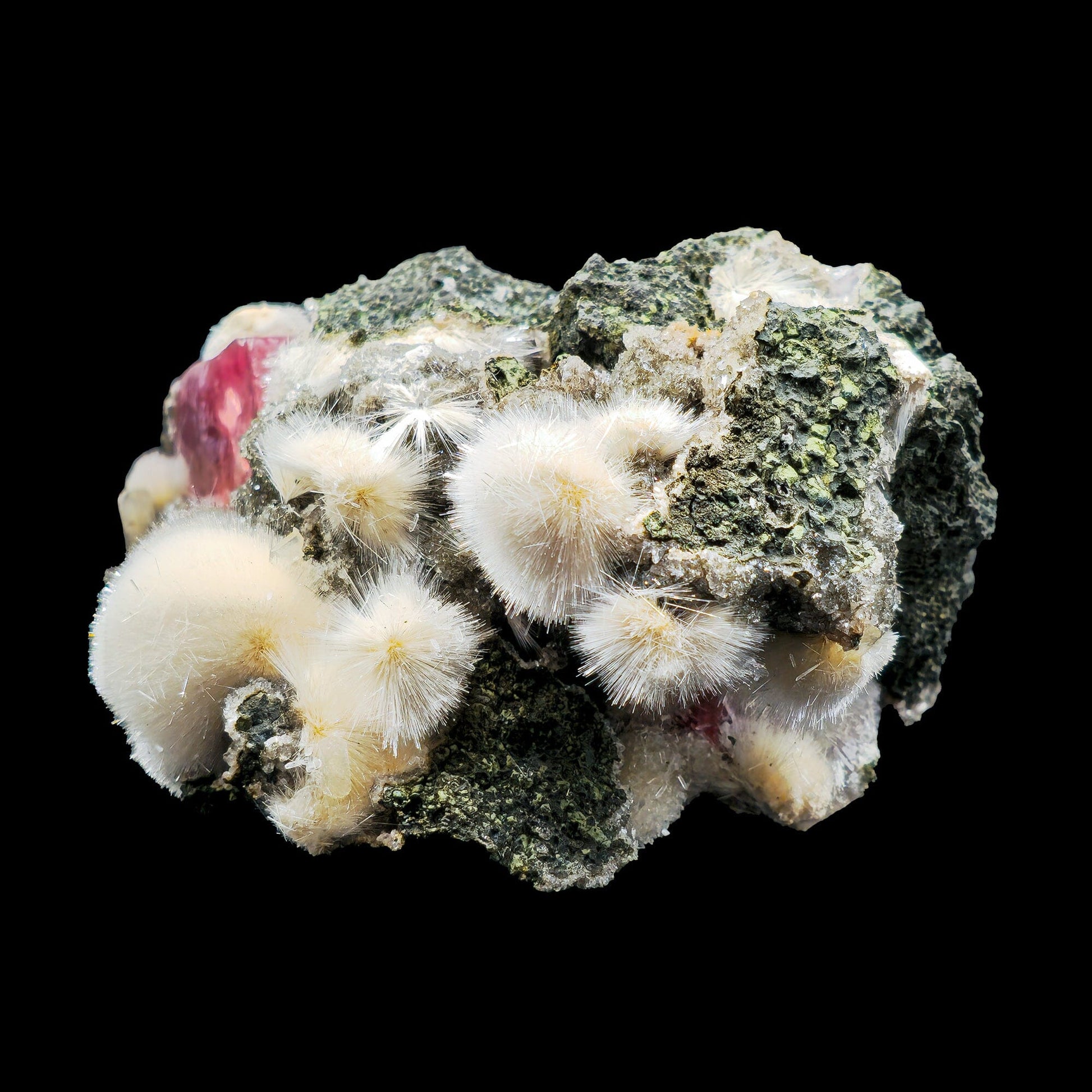 Rare Moldy Raspberry Calcite with Mesolite | Natural Mineral Specimen – Calcite