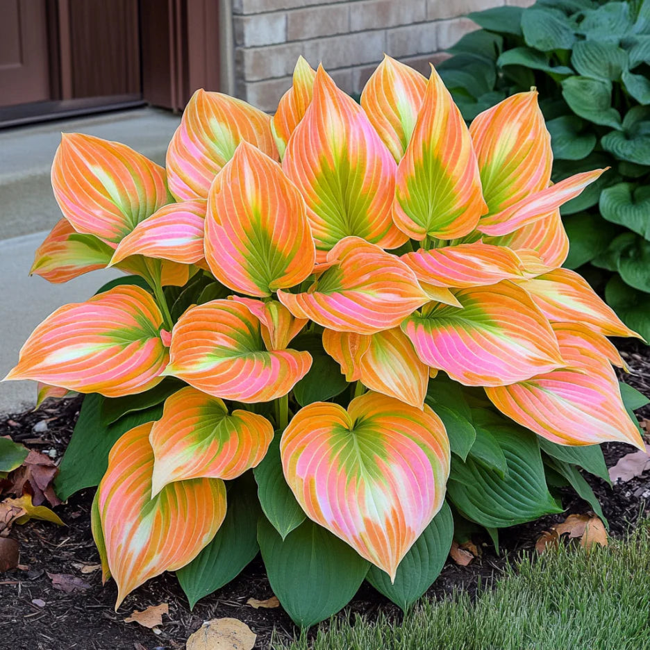 Rare Orange and Pink Hosta Seeds – Unique Hybrid Foliage Colors for Shade Gardens