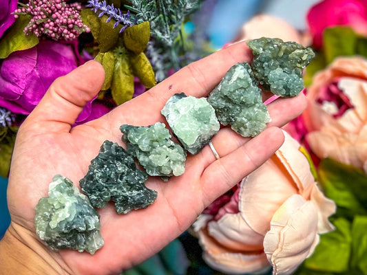 Raw Dark Green Prehnite Specimens – 11-20 GRAMS