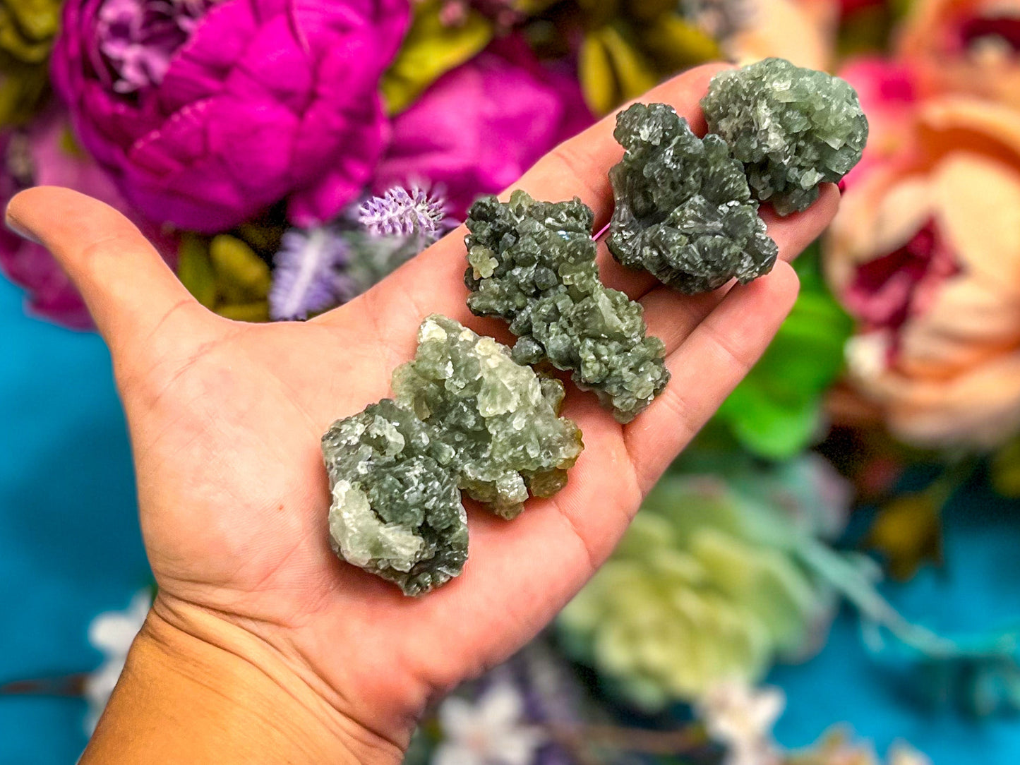 Raw Dark Green Prehnite Specimens – 21-30 GRAMS