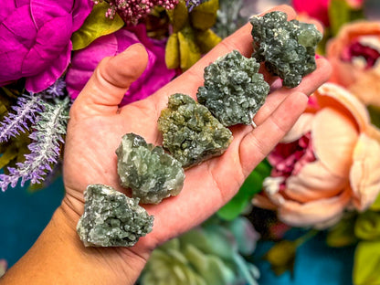 Raw Dark Green Prehnite Specimens – 31-40 GRAMS