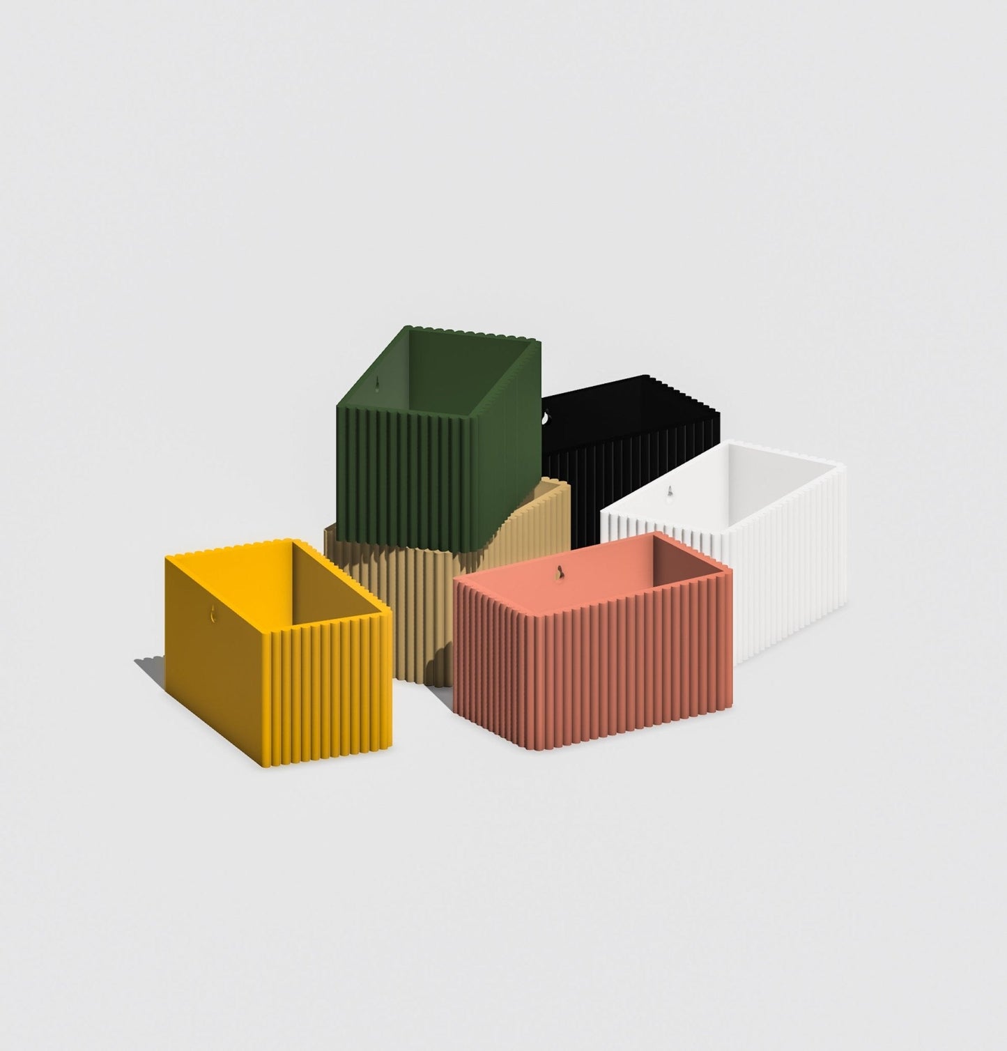 Ribbed Wall Planter Rectangle | 3D Printed Hanging Plant Pot – Wall Planter