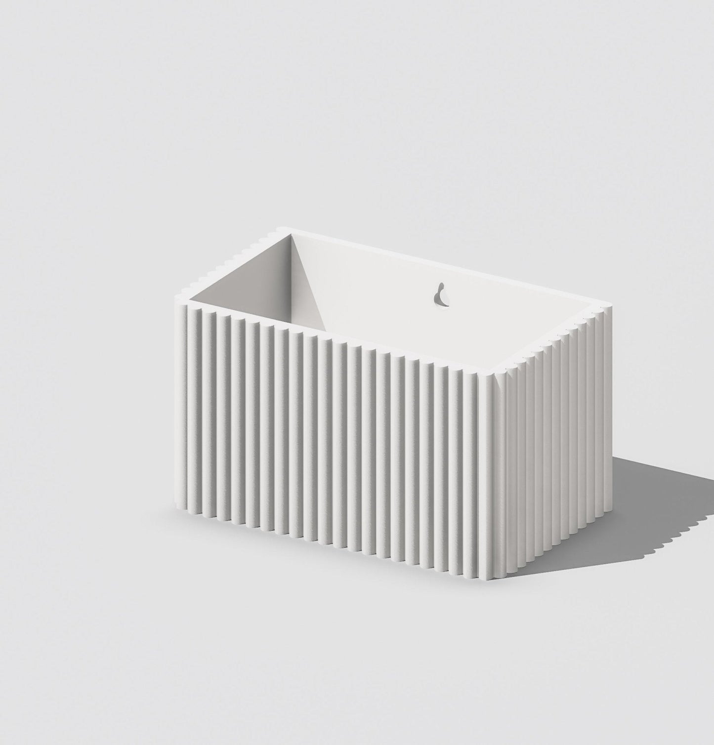 Ribbed Wall Planter Rectangle | 3D Printed Hanging Plant Pot – Wall Planter