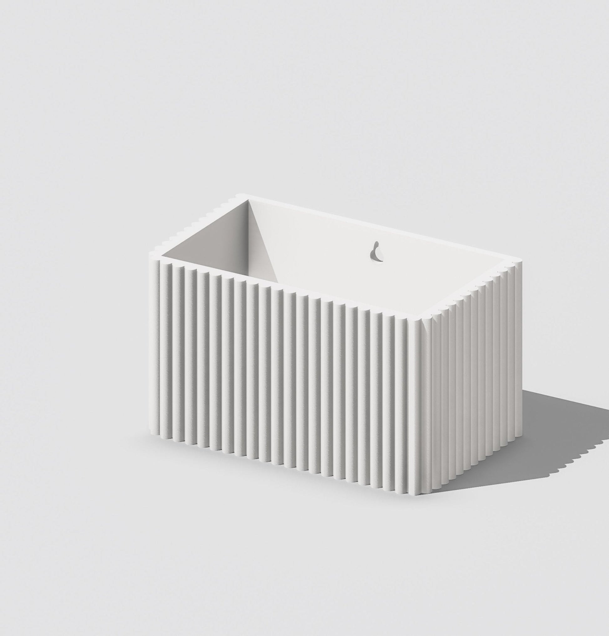 Ribbed Wall Planter Rectangle | 3D Printed Hanging Plant Pot – Wall Planter