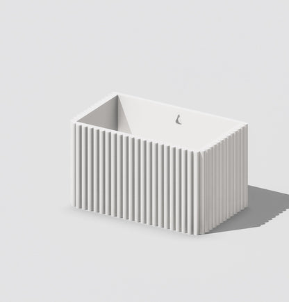Ribbed Wall Planter Rectangle | 3D Printed Hanging Plant Pot – Wall Planter