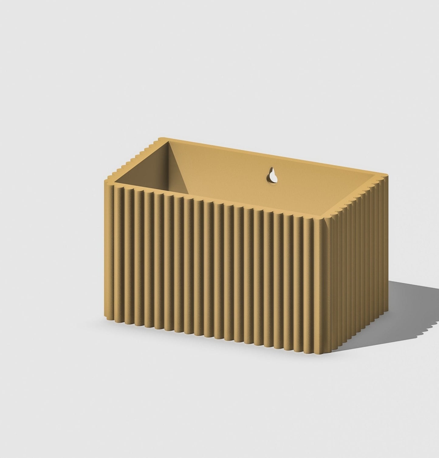 Ribbed Wall Planter Rectangle | 3D Printed Hanging Plant Pot – Wall Planter