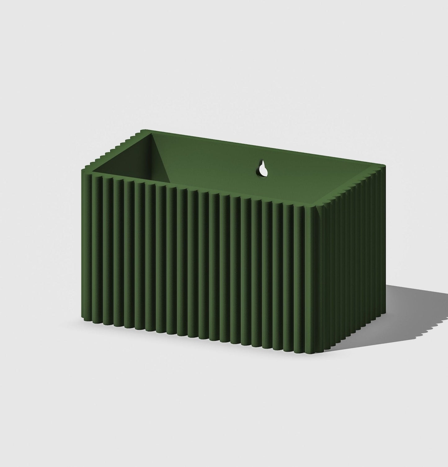 Ribbed Wall Planter Rectangle | 3D Printed Hanging Plant Pot – Wall Planter