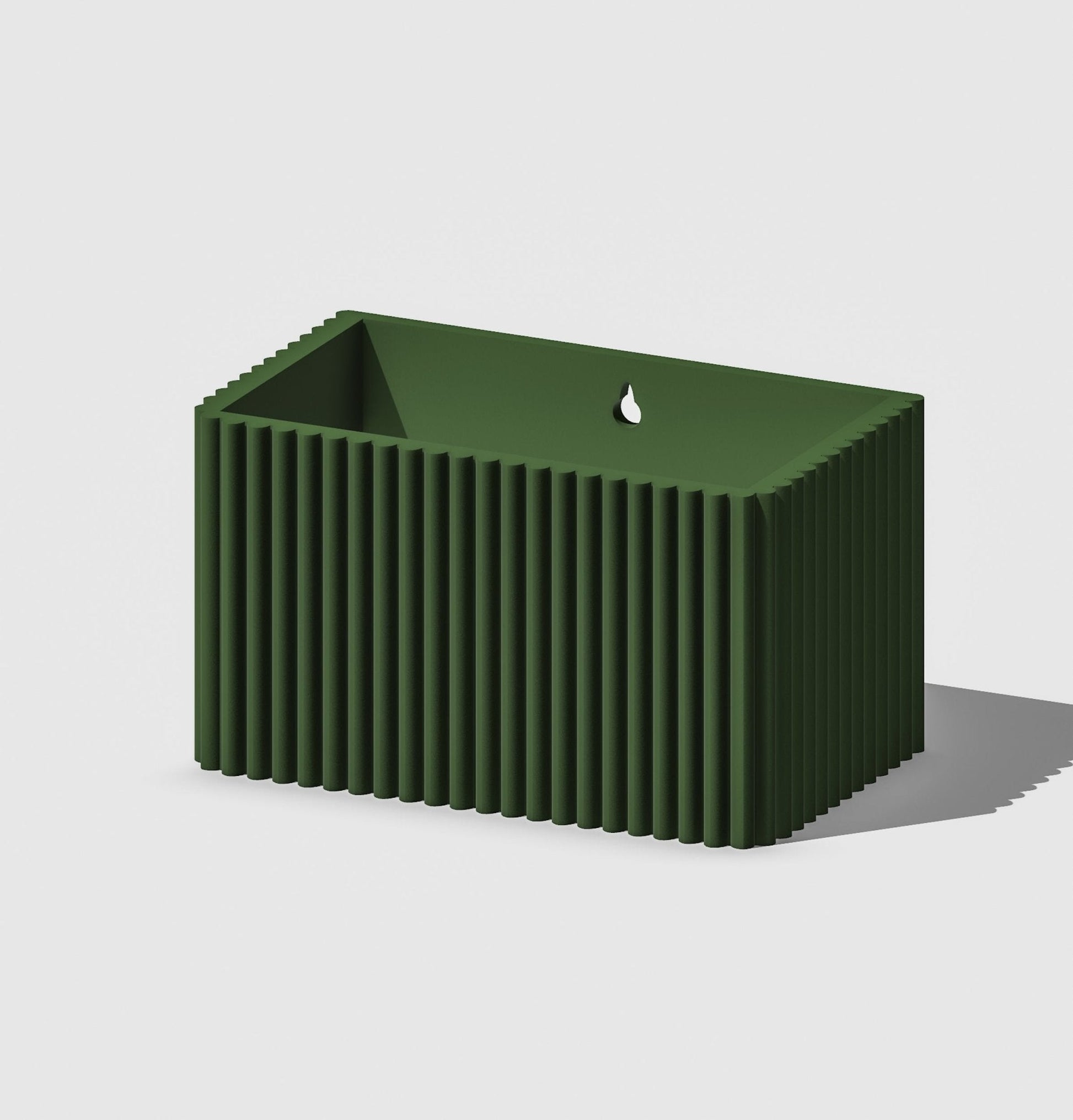 Ribbed Wall Planter Rectangle | 3D Printed Hanging Plant Pot – Wall Planter