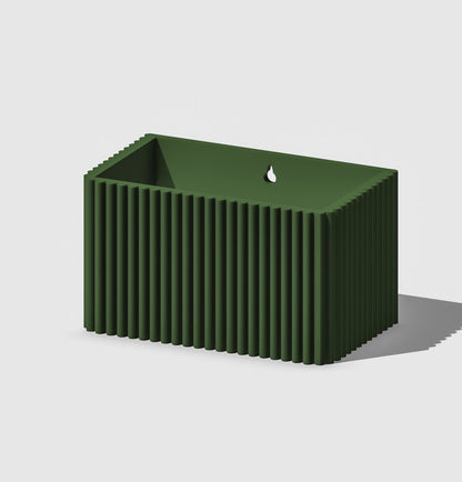 Ribbed Wall Planter Rectangle | 3D Printed Hanging Plant Pot – Wall Planter