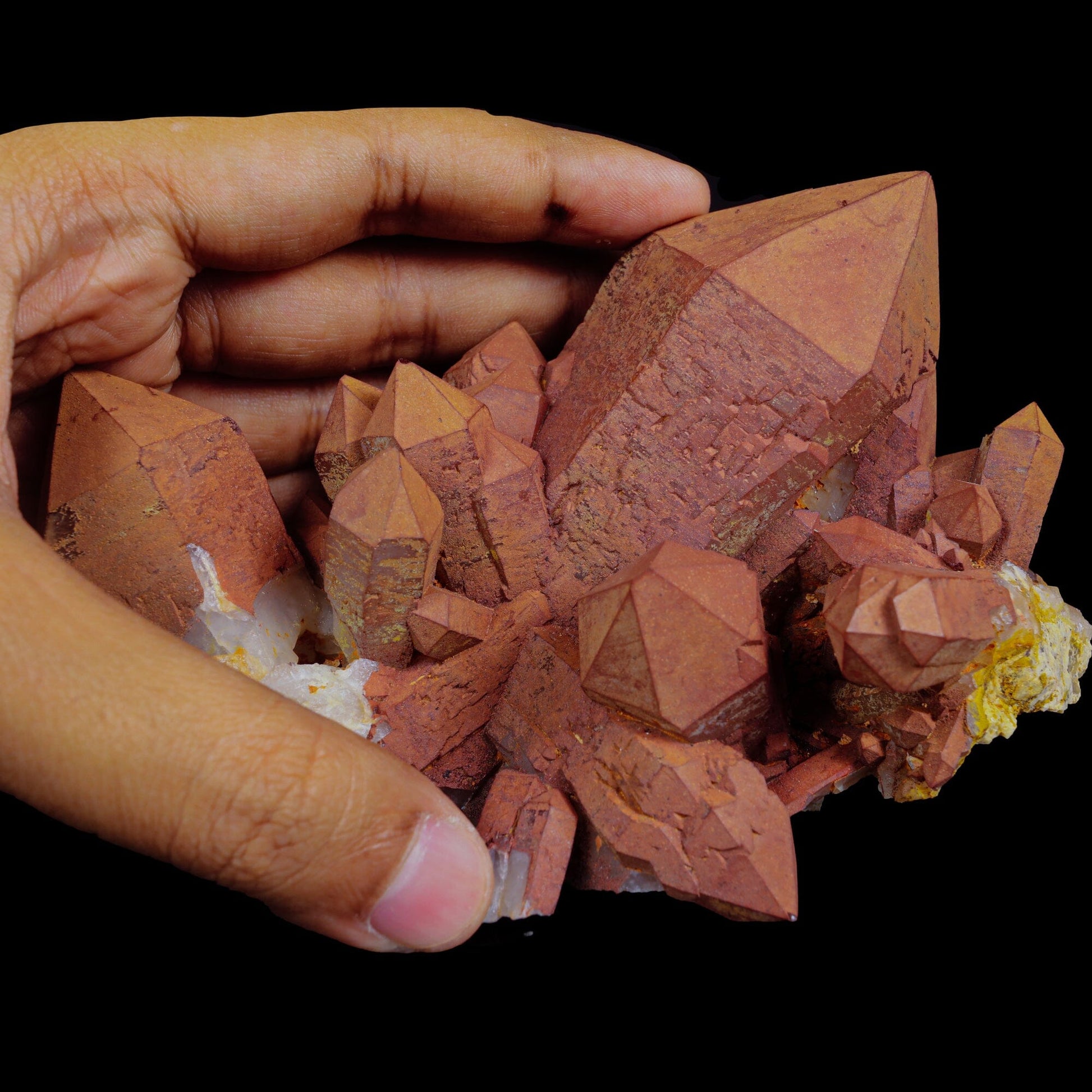 Red Quartz cluster Natural Mineral Specimen – QUARTZ