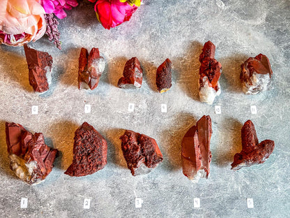 Raw Red Hematoid Quartz Clusters